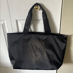 Victoria's Secret Black Tote with Gold Accents